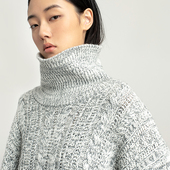 322WORKHOUSE羊毛绞花高领毛衣女2025新款 B228 针织衫 秋冬厚款 长袖