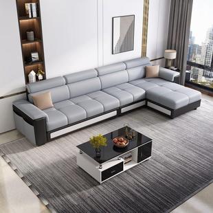 布艺沙发小户型简约现代客厅新款 可拆洗实木贵妃踏科技布组合家具
