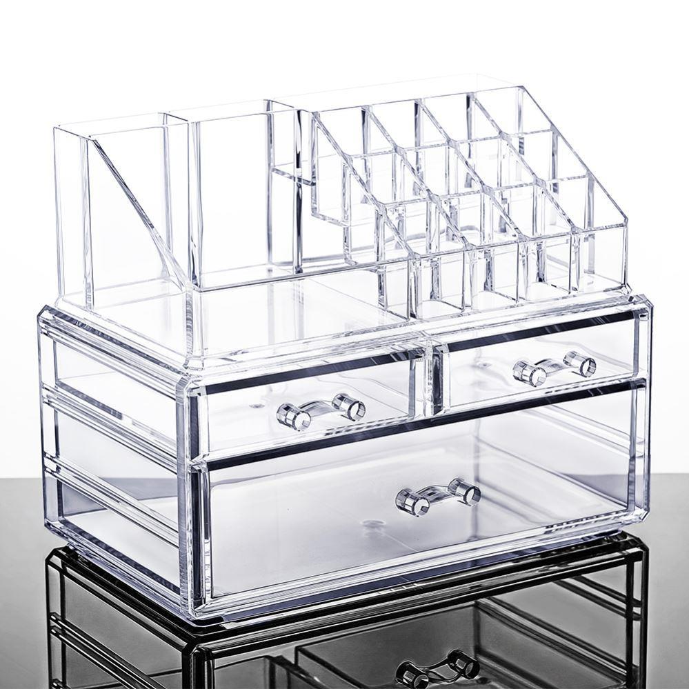 acrylic cosmetic box transparent clear make up organizer