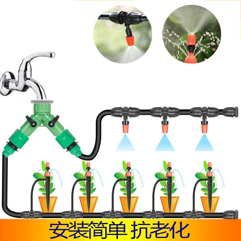 DIY40米滴灌系统自动浇水花园软管微滴浇水套件带可调节滴头灌溉