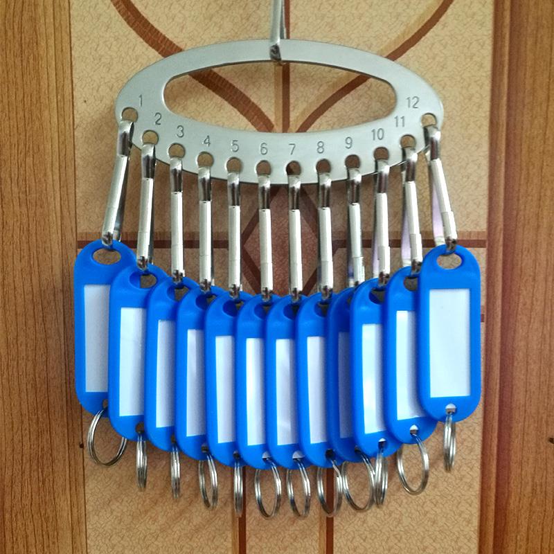 新款16孔12孔小迷你不锈钢加厚钥匙盘板串环公司仓库收纳板标记牌