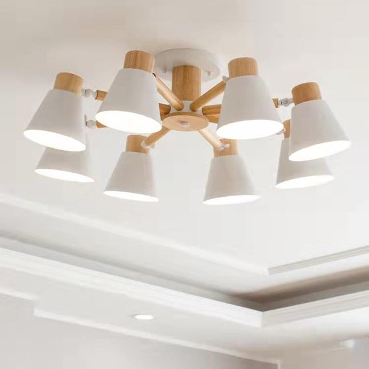 新款北欧马卡龙客厅吊灯简约热销卧室原木风日式灯具套餐书房吊灯