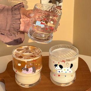 杯子玻璃杯家用喝水杯学生用牛奶早餐杯办公室上班族咖啡杯果汁杯