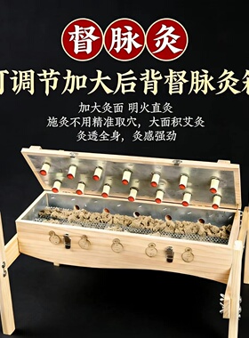 实木督脉灸箱家用大号背部艾灸盒祛湿可调节高度美容院专用套装组