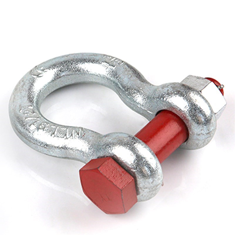 D型弓型起重带螺母高强度镀锌美式卸扣销G轴带母卸甲马蹄扣0.5/55
