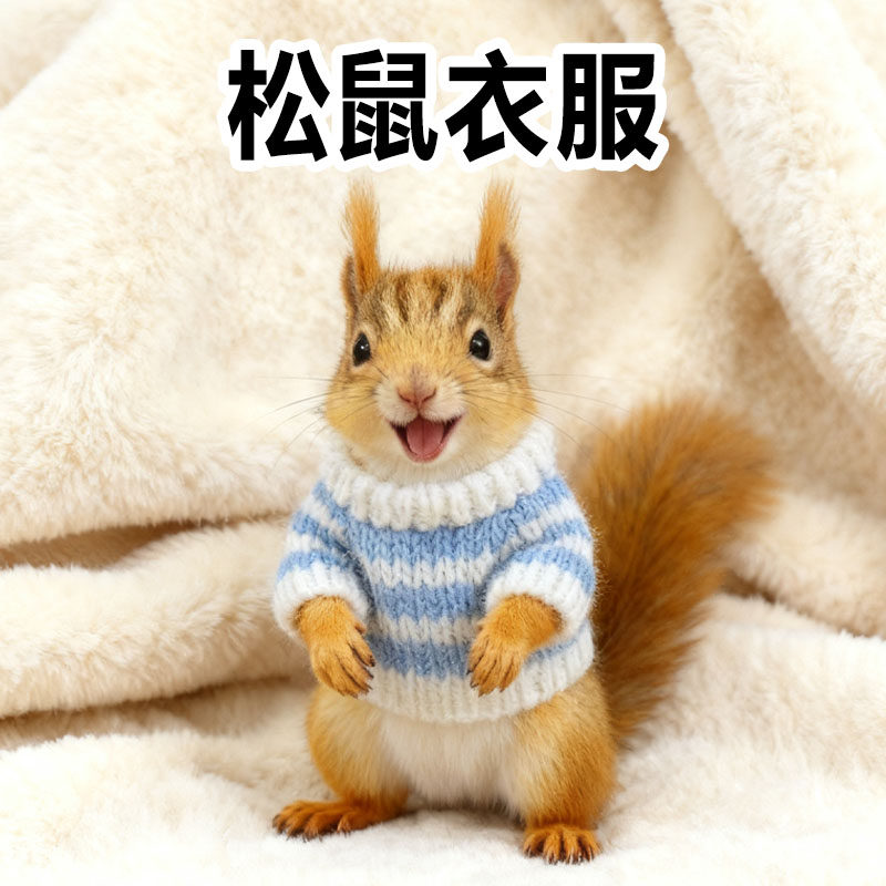 松鼠衣服专用毛衣冬天可爱用品适合保暖毛绒背心式圆领服饰宠物