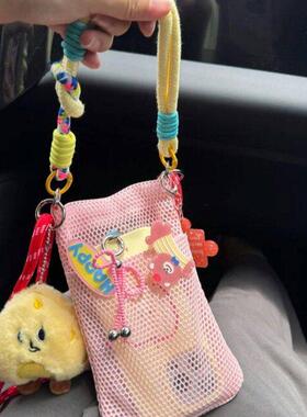 女款夏季网眼斜挎手机包迷你便携透气随身小物件收纳包斜挎小包