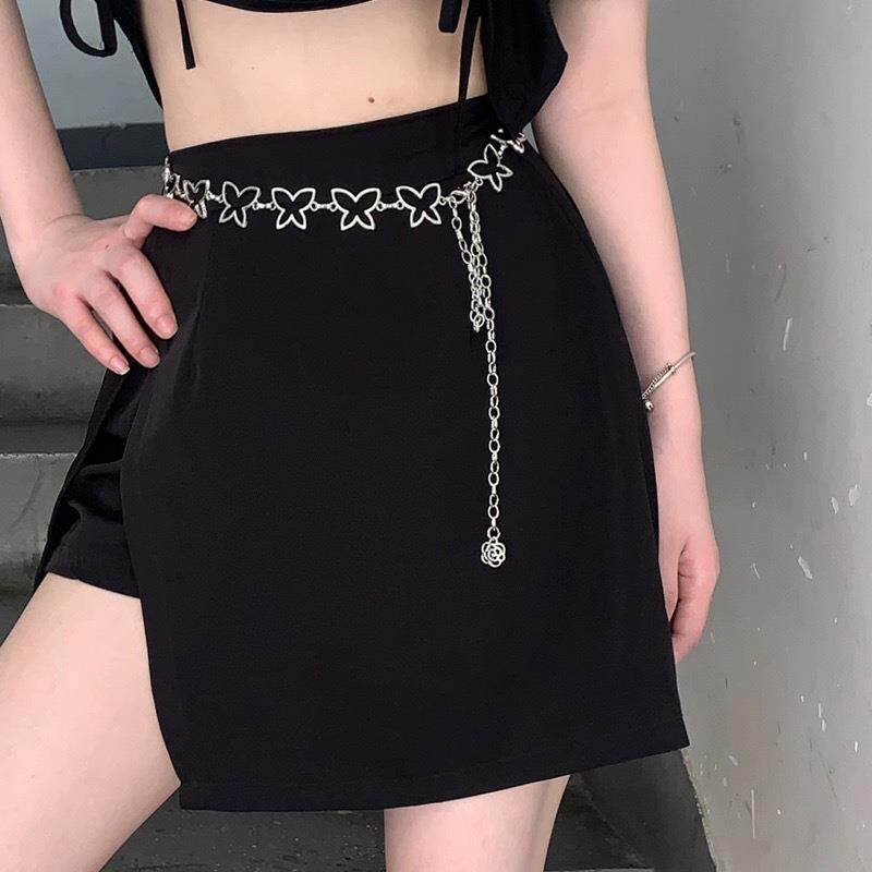 JK蝴蝶金属腰链女夏季ins风配连衣裙子时尚百搭装饰牛仔裤腰带潮