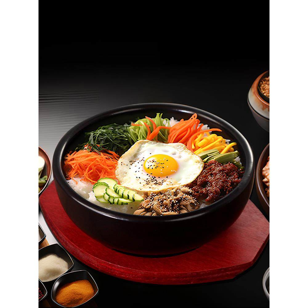 韩式石锅拌饭专用石锅韩国耐高温陶瓷锅烤箱商用锅米村喜葵拌饭碗