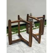 欧肯实木桌腿胡桃木茶几桌腿茶几茶几饭桌桌支架乌木实木三脚架