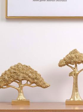 轻奢北欧招财树叶发财树家装摆件桌面客厅玄关乔迁新居开业礼品