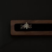 复古金属镂空花纹菱形鸢尾花戒指女小众设计感个性 酷潮时尚 食指戒