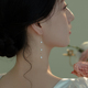 小米粒仿珍珠流苏耳环女2025新款 爆款 高级感气质耳坠小众独特耳饰