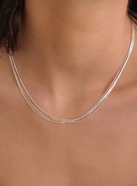 法式复古细丝缎多层流苏项链女款