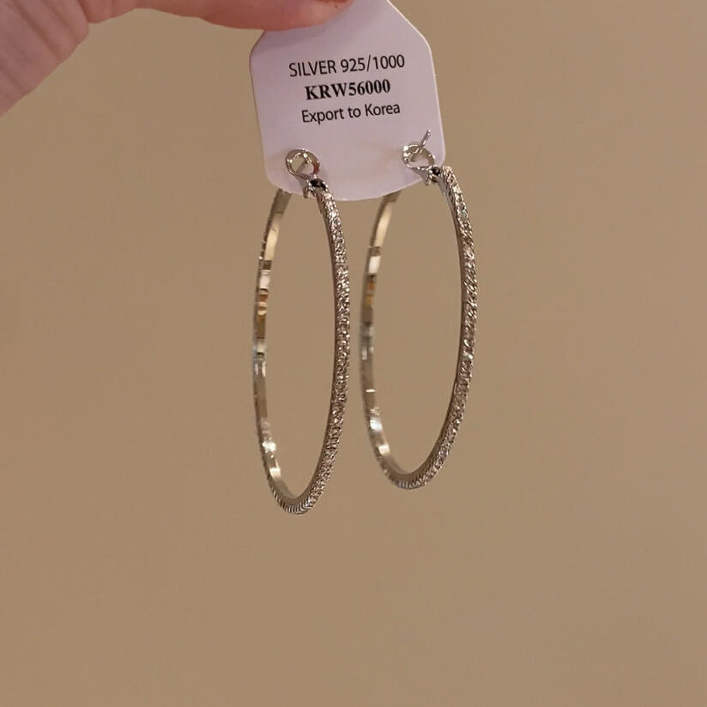 冷淡风银色满钻圈圈耳环2025新款