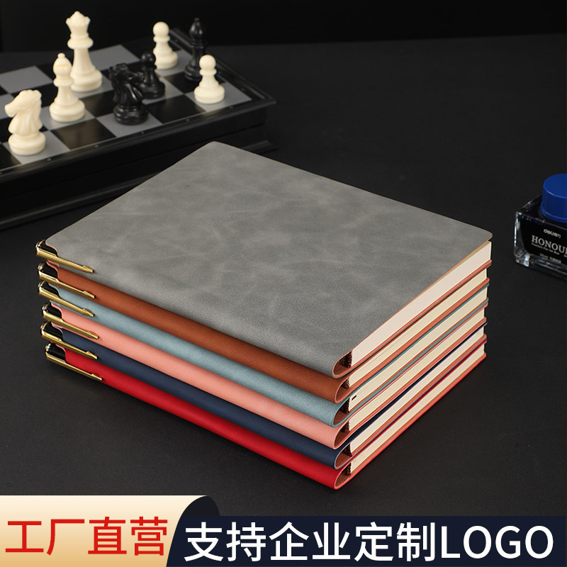 软皮笔插款加厚a5笔记本本子可定制商务记事本批发办公复古日记本