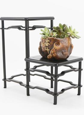 红木博古架盆景茶壶花瓶奇石玉器底座紫光檀实木托多肉植物底座