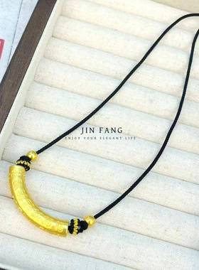 直播爆款越南沙金福字弯管吊坠饰品手工编绳配件时尚百搭项坠