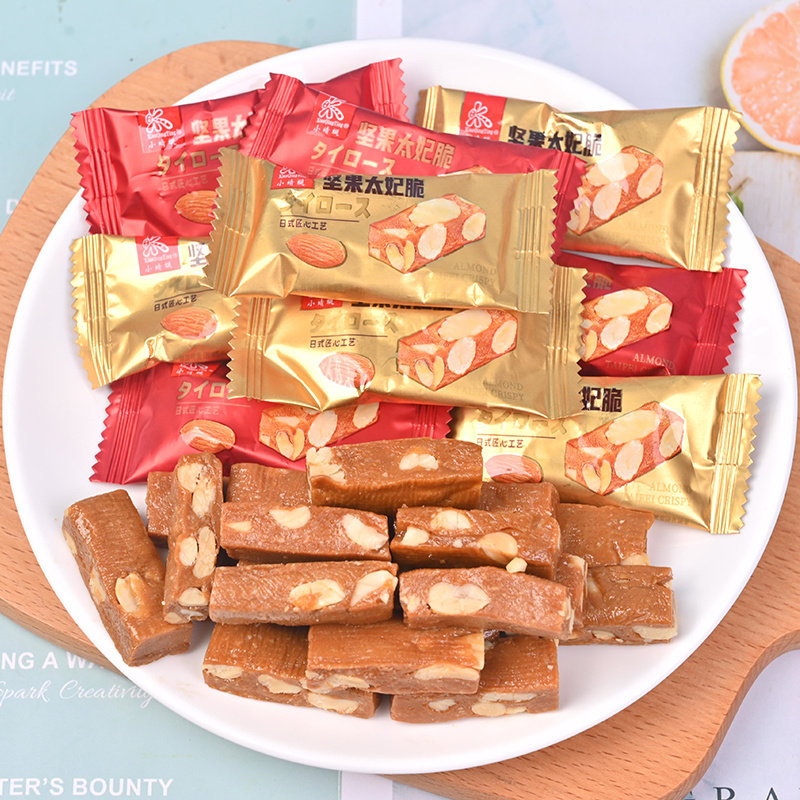 正宗巴旦木海盐杏仁太妃糖喜糖散装糖果网红爆款休闲小零食坚果酥