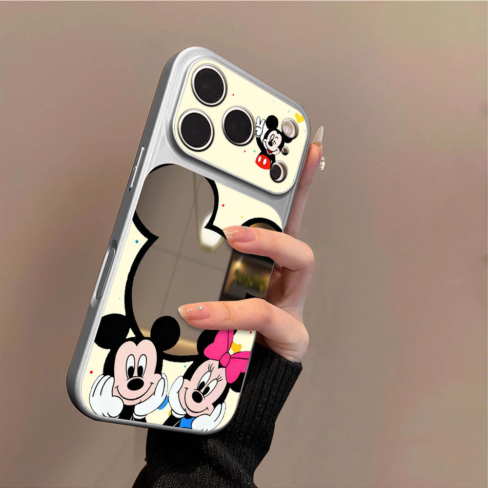 米奇米妮镜子适用苹果17promax手机壳新款高级感镜面外壳iphone17Pro全包Air卡通13女款16Plus防摔15保护套14