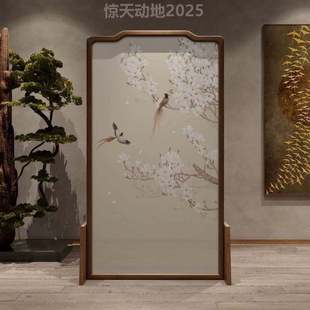 遮挡卧室实动木家用屏风座屏客移办厅756室入户隔断玄关进门新中