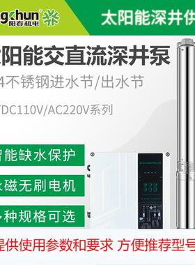 工厂供货交直流太阳能水泵光伏深井泵AC220VDC110V自动切换潜水泵