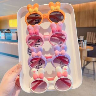 儿童墨镜可爱小兔子太阳镜宝宝跳舞遮阳眼镜男孩女童卡通防紫外线