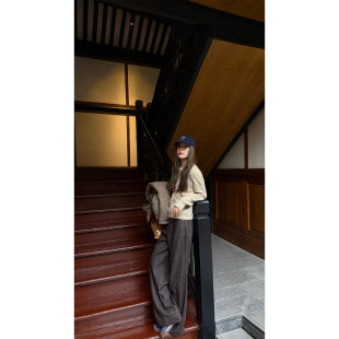 直筒休闲拖地裤 炽火火阔腿牛仔裤 丹宁高腰宽松时尚 秋季 女2026新款