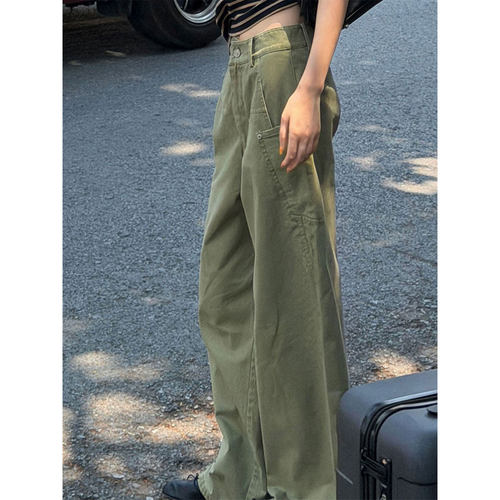 工装阔腿裤女新款美式复古