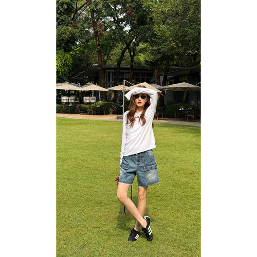 白色基础款长袖t恤女新款