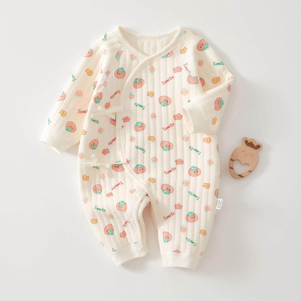 新生婴儿儿衣服秋冬52码夹棉保暖初生宝宝连体衣0一3月春装a类6春