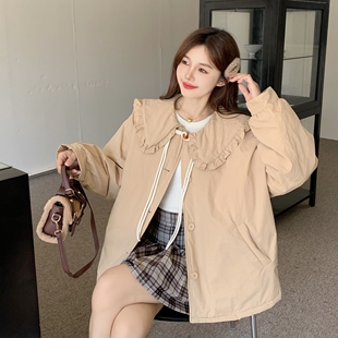 實拍 學生寬松加厚韓版 公仔面包服棉衣女冬季 娃娃領棉服外套 新款