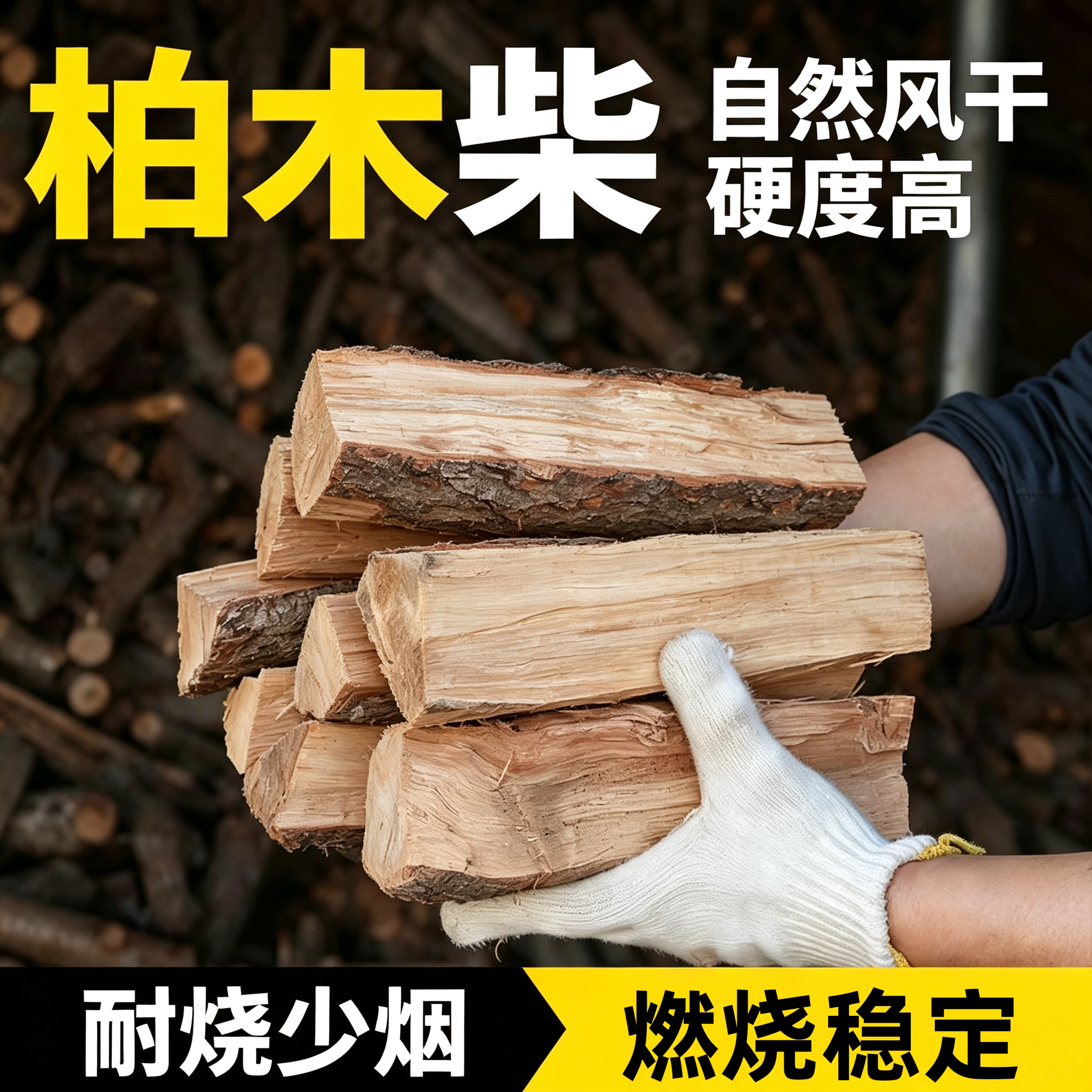 柴火木头干柴露营用柏木户外专用