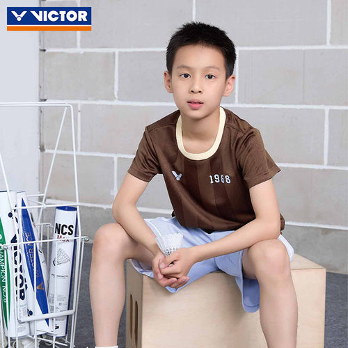 VICTOR胜利威克多羽毛球服儿童吸湿排汗透气易干运动短袖T-67015