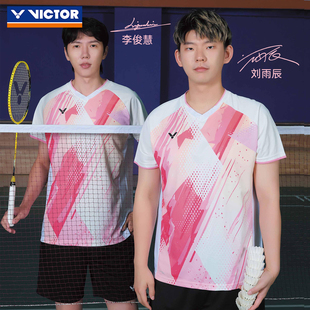 2026新品victor胜利羽毛球服威克多省队比赛服男女运动短袖T60009