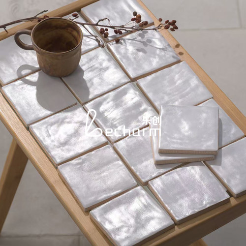 西班牙珍珠釉瓷砖奶油色手工砖