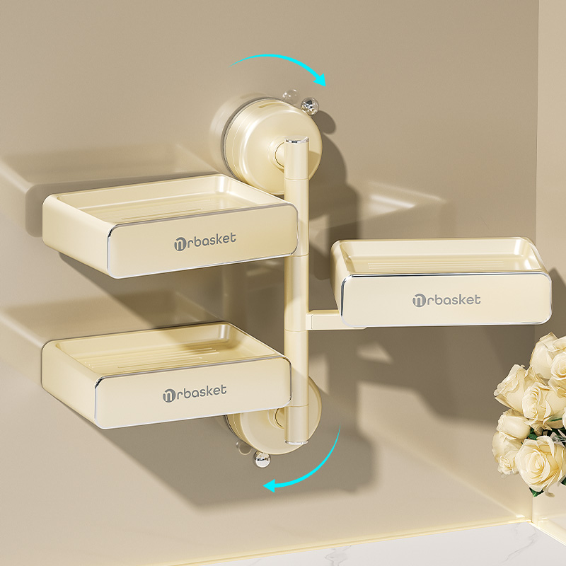 吸盘旋转肥皂盒壁挂式免打孔