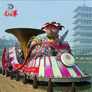 中秋节国庆春节巡游彩车彩船装 大型彩车彩船设计制作安装 饰
