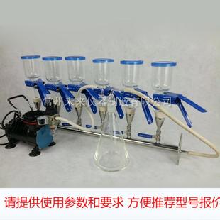 置 悬浮物抽滤装 6B六联玻璃过滤器 砂芯过滤 多联薄膜过滤器