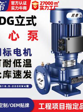 凯帝KDG100-125-11立式管道泵ISG热水循环泵抽水泵2级能效加压泵