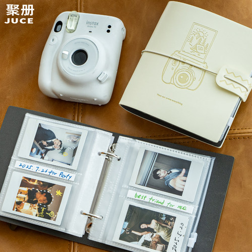 聚册两宫格拍立得相册mini3寸迷你相册富士相纸专用收纳册三五寸