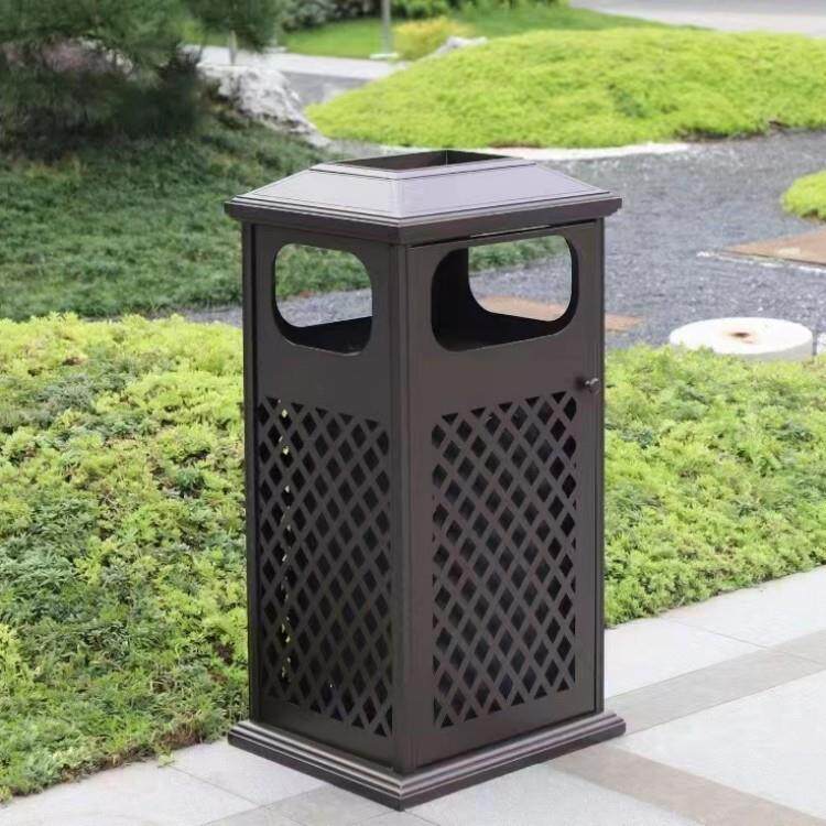 户外垃圾桶别墅庭院花园家用室外院子园区售楼处部果皮箱复古铸铝