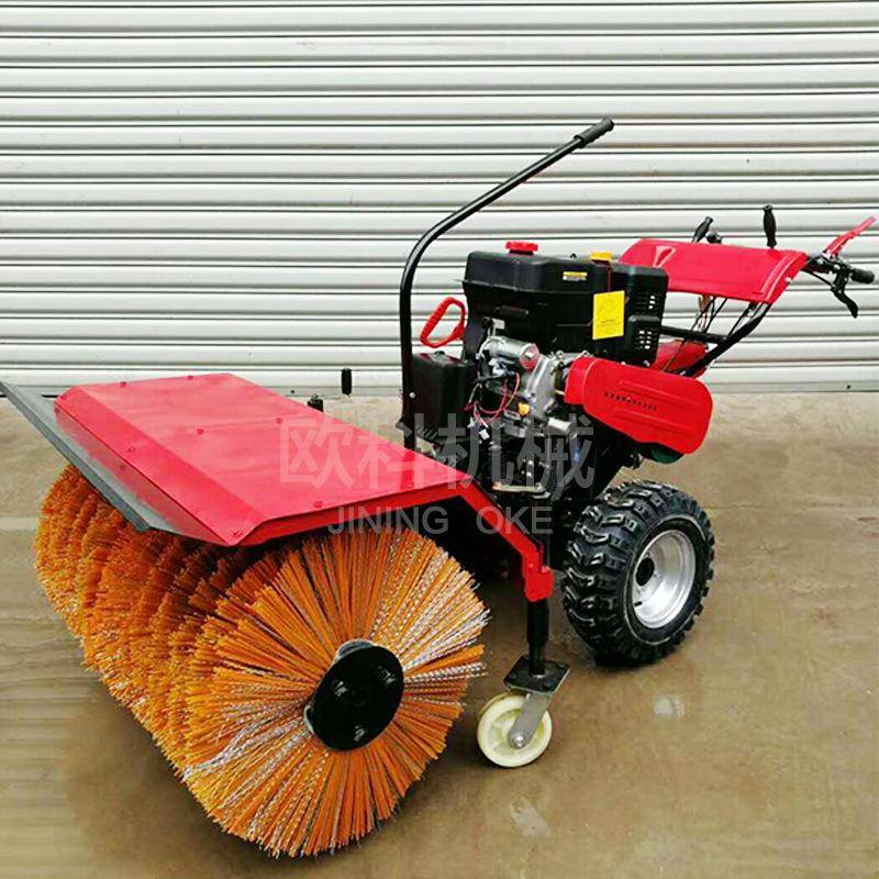 手推式燃油扫雪车物业小区道路积雪清除环卫推雪铲小型手扶抛雪机