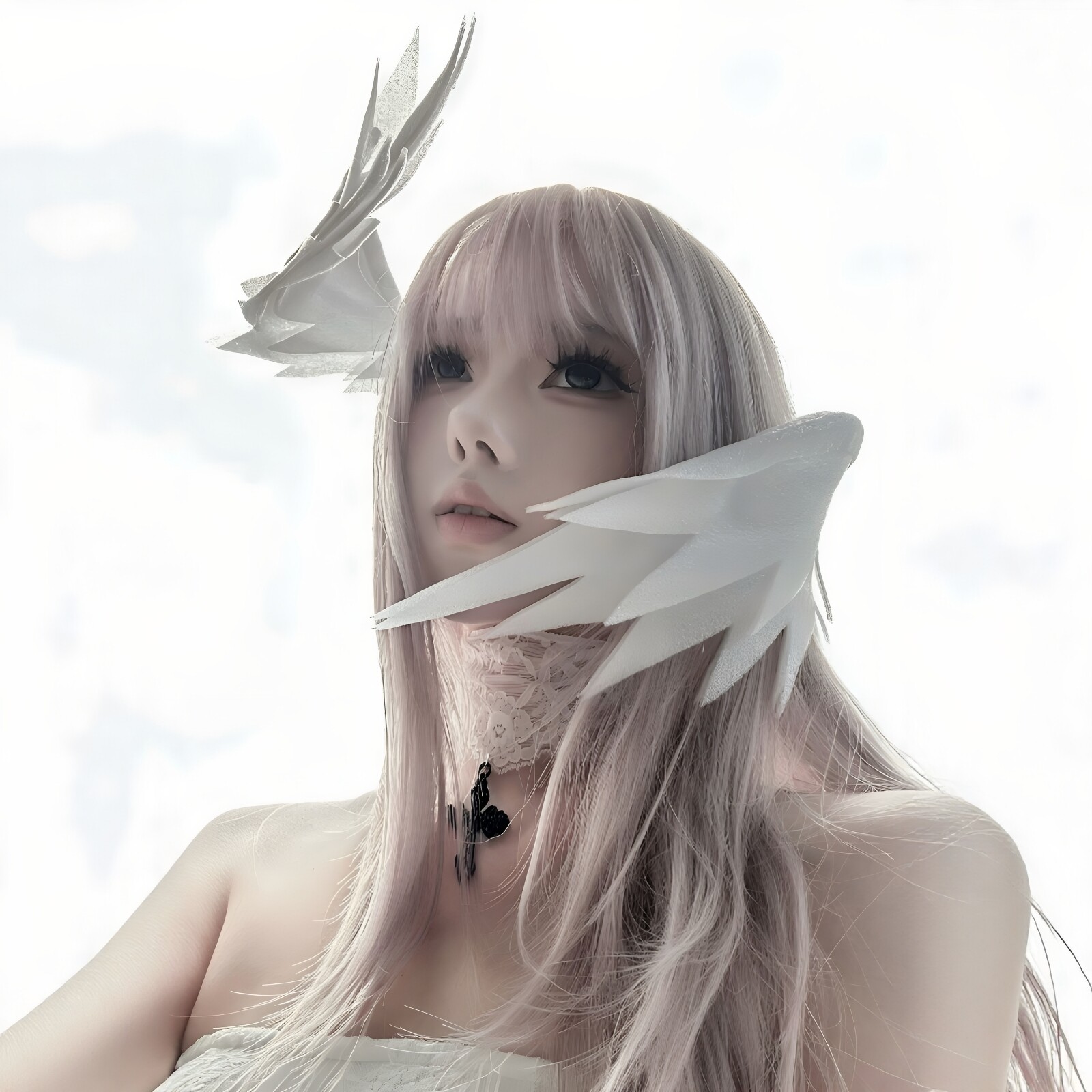 星期日知更鸟耳羽天使翅膀发夹cos二次元漫展拍照道具lo娘发饰女
