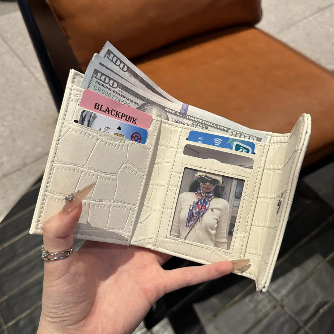 韩系石头纹短款钱包多功能卡包新款时尚ins可折叠多卡位皮革钱夹,收纳整理,卡包/证件包,淘宝优惠券,粉丝福利购,淘宝优惠卷
