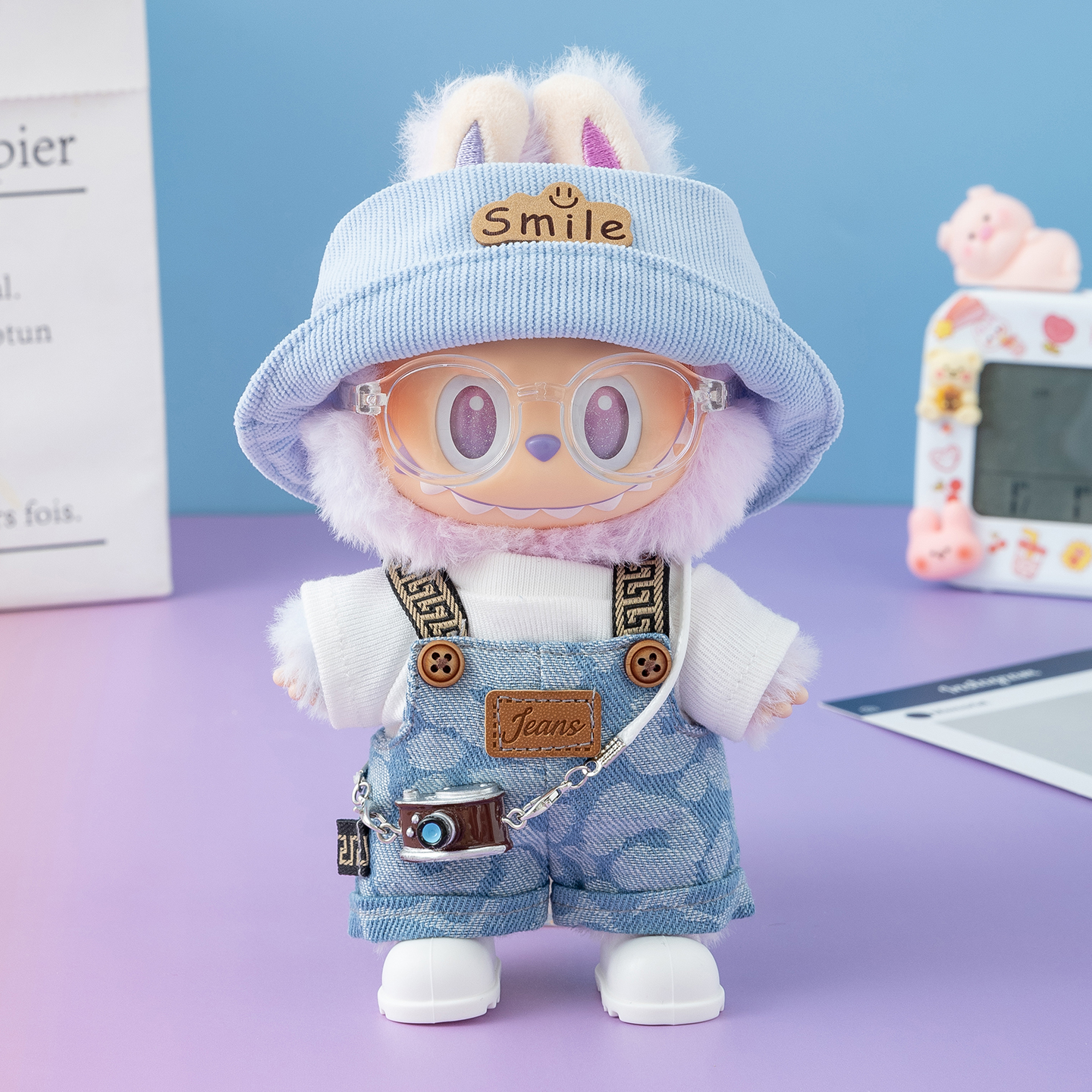 labubu娃衣前方高能3.0幸运拉布布搪胶公仔第一二三代衣服套装