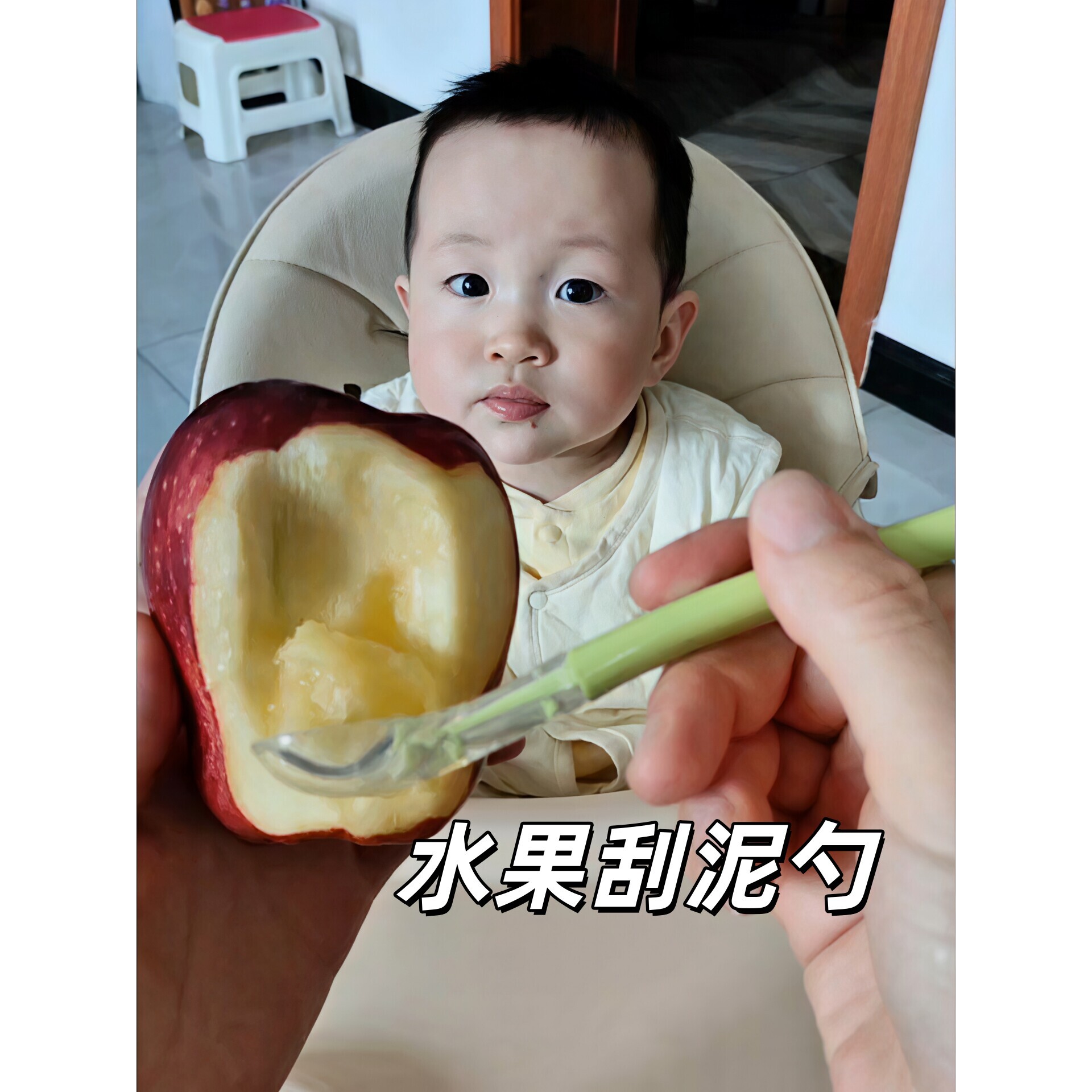 刮泥勺婴儿吃水果两用双头刮刮勺304不锈钢宝宝专用辅食工具勺子图片
