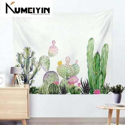 新品Hot style watercolor svucculent cactus tapestry wall han