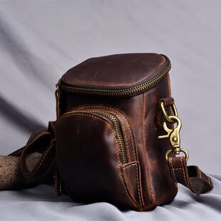 复古男士头层牛皮单肩包时尚休闲真皮斜挎户外多功能个性便携腰包