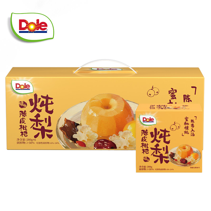 DOLE都乐陈皮谷物枇杷玫瑰桂花炖梨砀山酥梨礼盒水果罐头280g*6